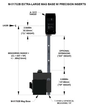 M-1519B-02 Target Stand with Extra-Large Mag Base and 3-Piece 12″ (305 mm) Post