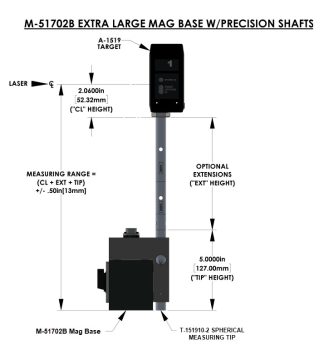 M-51702B Extra-Large Mag Base for A-1519 Without Rods A-1519/A-1520 Targets